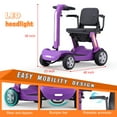 4 Wheels Mobility Scooters with LED Headlights, Tcdjtc Motorized Wheelchair with 15 Miles Max Range