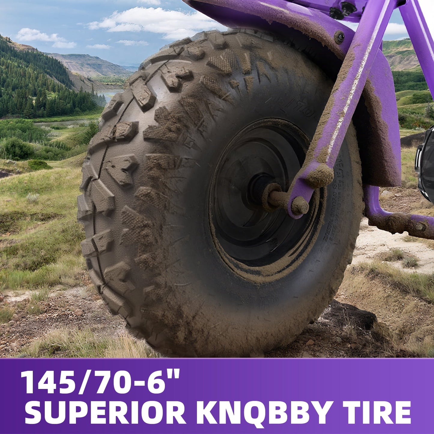 Aoemoe 4-Stroke 99cc Mini Dirt Bike, Purple