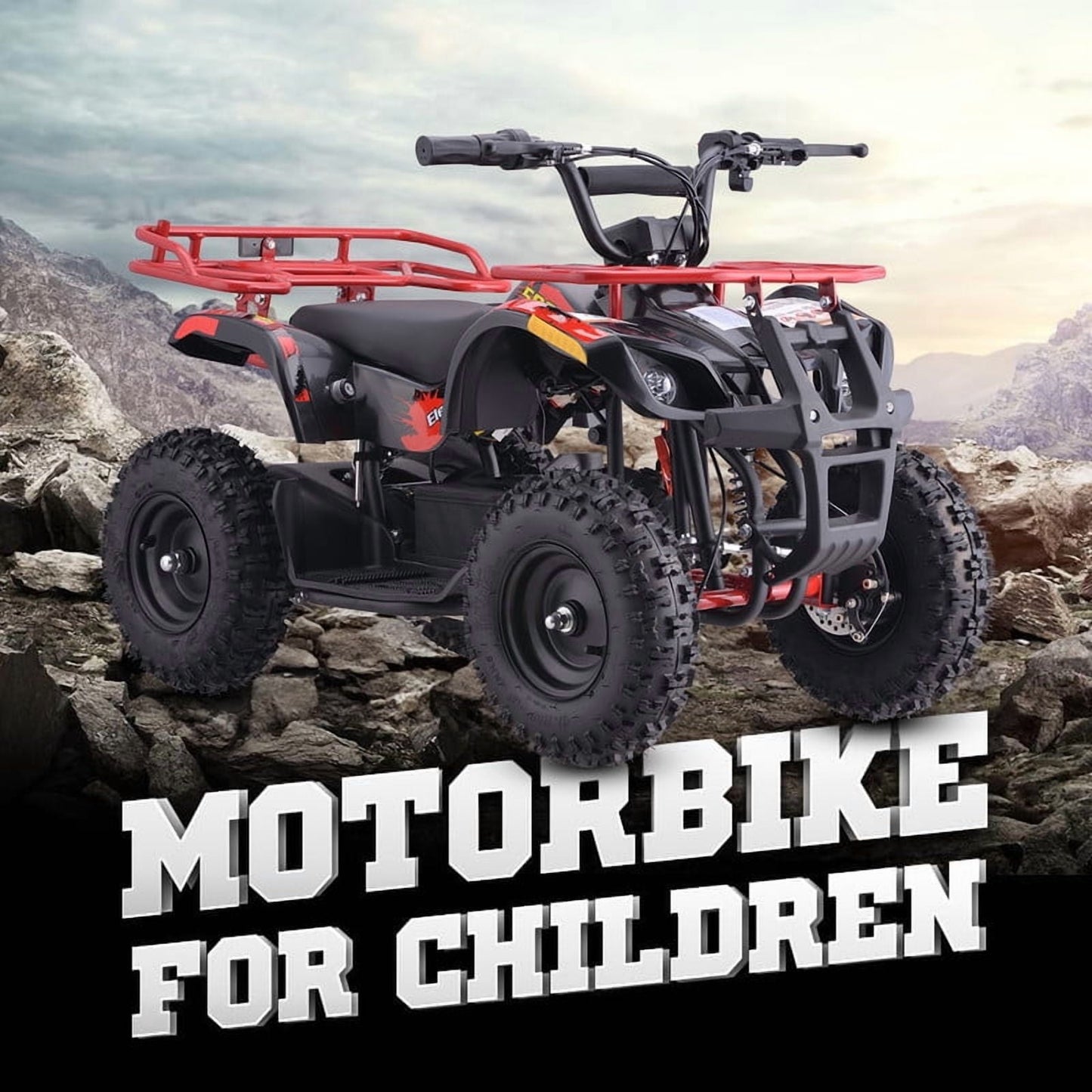QEASET Electric atv Dirt Quad, 36V 500W Motor, 12-18mph Speed, Twist Grip Acceleration & Hand Operated Disc Brakes,Knobby Air Tires, Multiple Colors, Holiday Gifts
