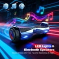Hover Off Road Board Electric Scooter with LED Lights & 400W Motor, Kids Scooter with 9MPH Max Speed, Electric Scooter with Bluetooth Speakers, Tcdjtc Self-Balance Scooter for Kids