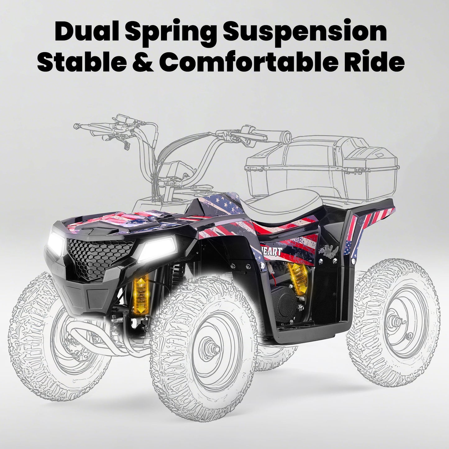 Pescroa 40CC 4-Stroke Ride-On, Gas Ride-On, Gas Ride-On with 15.5 MPH Max Speed, Dual Spring Suspension, Ride-On with 25 Miles Max Range