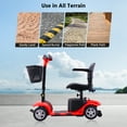 Arshin Upgrade 4 Wheels Mobility Scooters for Seniors & Adult,Foldable Mobility Wheelchair for Adult,All Terrain Motorized Scooters with 300 LBS,Long Travel Range,Basket,Rotating Seat,Red