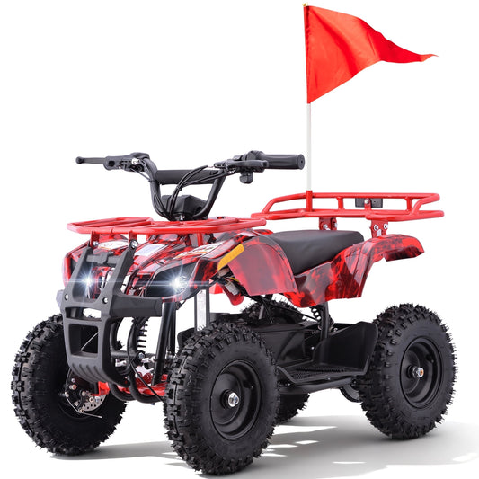 QEASET Electric atv Dirt Quad, 36V 500W Motor, 12-15mph Speed, Twist Grip Acceleration & Hand Operated Disc Brakes,Knobby Air Tires, Multiple Colors, Holiday Gifts