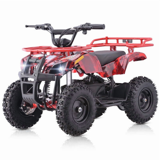 QEASET Electric atv Dirt Quad, 36V 500W Motor, 12-15mph Speed, Twist Grip Acceleration & Hand Operated Disc Brakes,Knobby Air Tires, Multiple Colors, Holiday Gifts