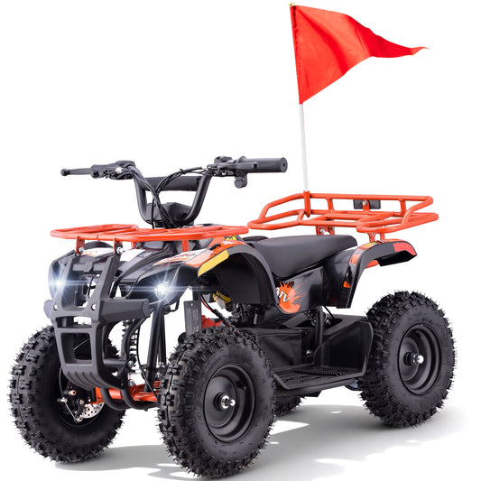 QEASET Electric atv Dirt Quad, 36V 500W Motor, 12-15mph Speed, Twist Grip Acceleration & Hand Operated Disc Brakes,Knobby Air Tires, Multiple Colors, Holiday Gifts