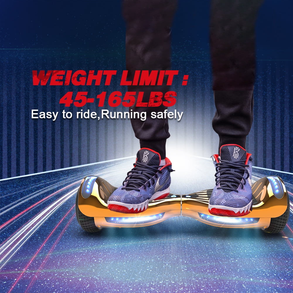 Hoverstar Flash Wheel Hover board 6.5 In. Bluetooth Speaker with LED Light Self Balancing Wheel Electric Scooter , Chrome Rose gold