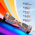 Electric Scooter with Bluetooth Speakers, Hover Off Road Board Electric Scooter with LED Lights & 400W Motor, Kids Scooter with 9MPH Max Speed, Tcdjtc Self-Balance Scooter for Kids