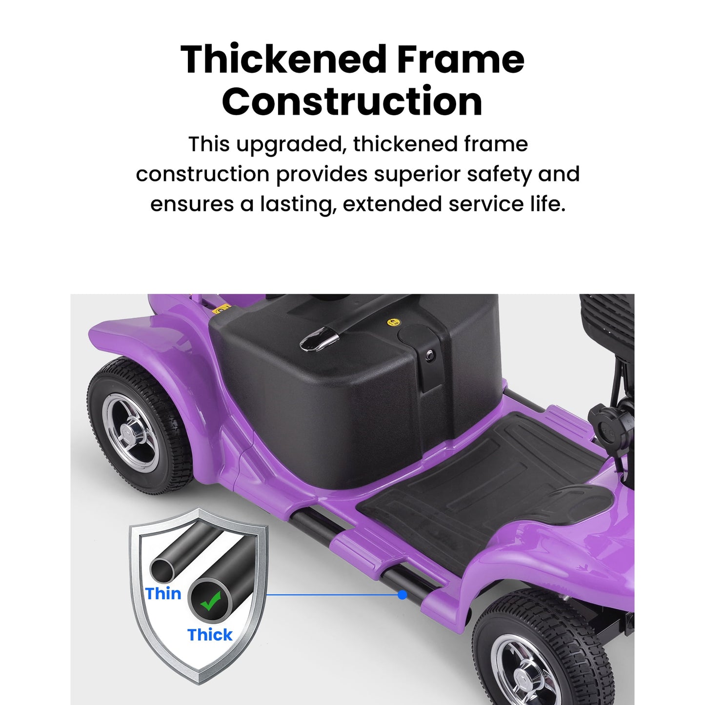 QEASET 4 Wheel Mobility Scooter,Mobility Scooter for Adults, Senior, Electric Powered Chargeable Device for Travel, Gifts for the elderly