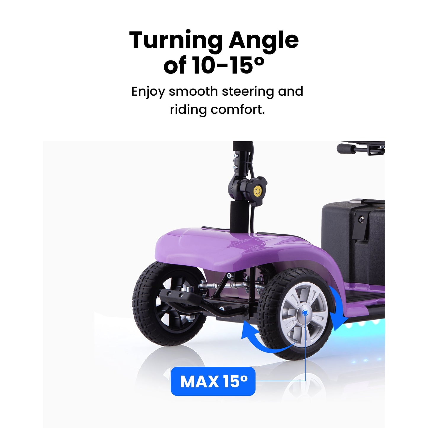 QEASET 4 Wheel Mobility Scooter,Mobility Scooter for Adults, Senior, Electric Powered Chargeable Device for Travel, Gifts for the elderly