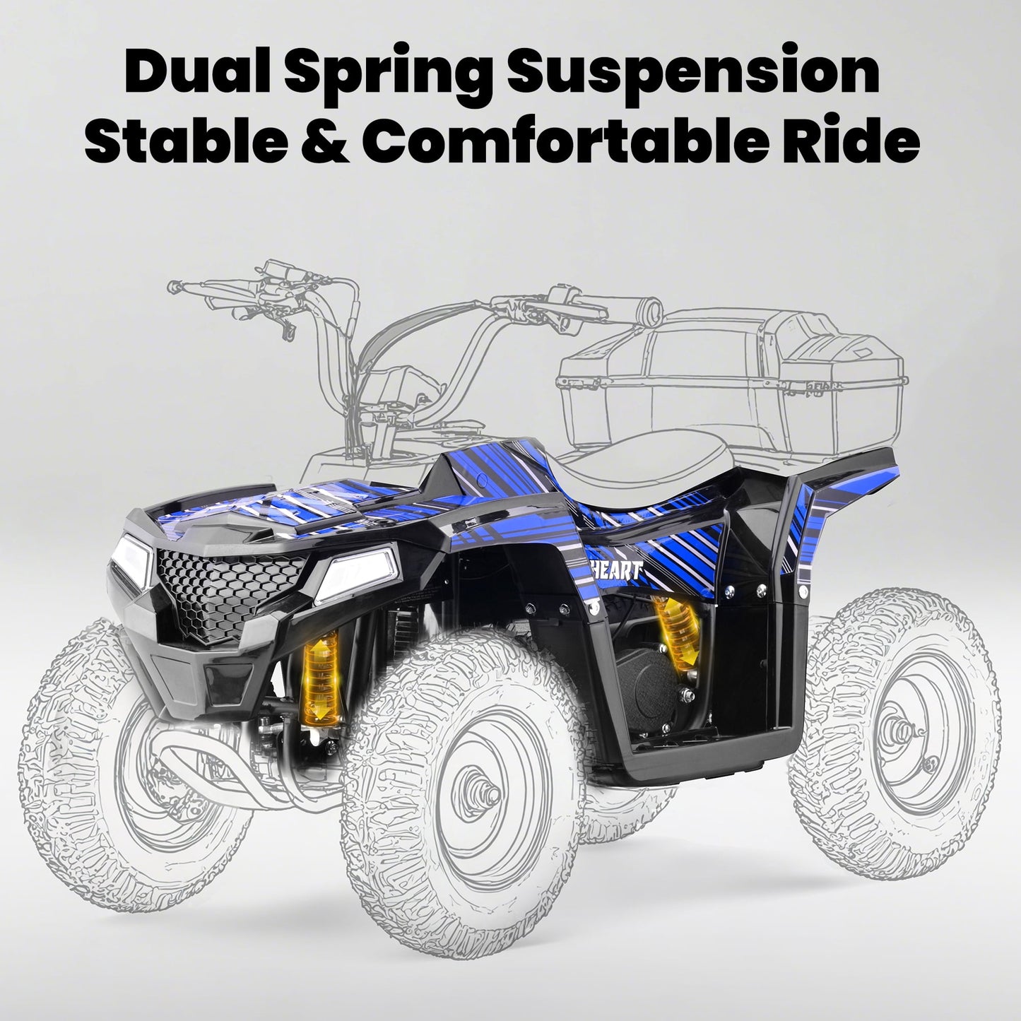Pescroa 40CC 4-Stroke Ride-On, Gas Ride-On, Gas Ride-On with 15.5 MPH Max Speed, Dual Spring Suspension, Ride-On with 25 Miles Max Range