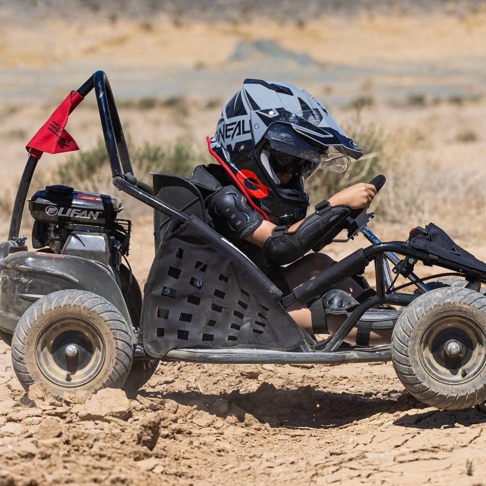 QEASET 79cc 1-Seater Gasoline Go-Kart, 4-Stroke 2.5HP, 13" Front and Rear All Terrain Tires(Black)