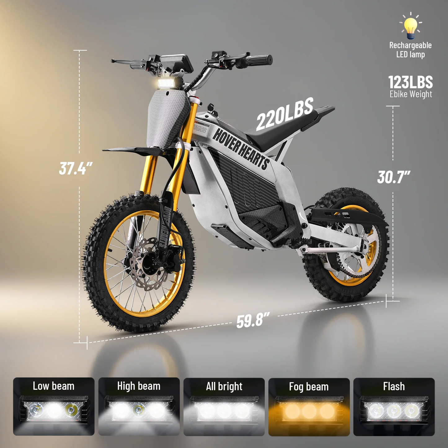 Aoemoe 48V 3000W (Peak Power) Electric Dirt Bike for Teens, 50-55km/h, 40km Range, Off-Road Li-Battery