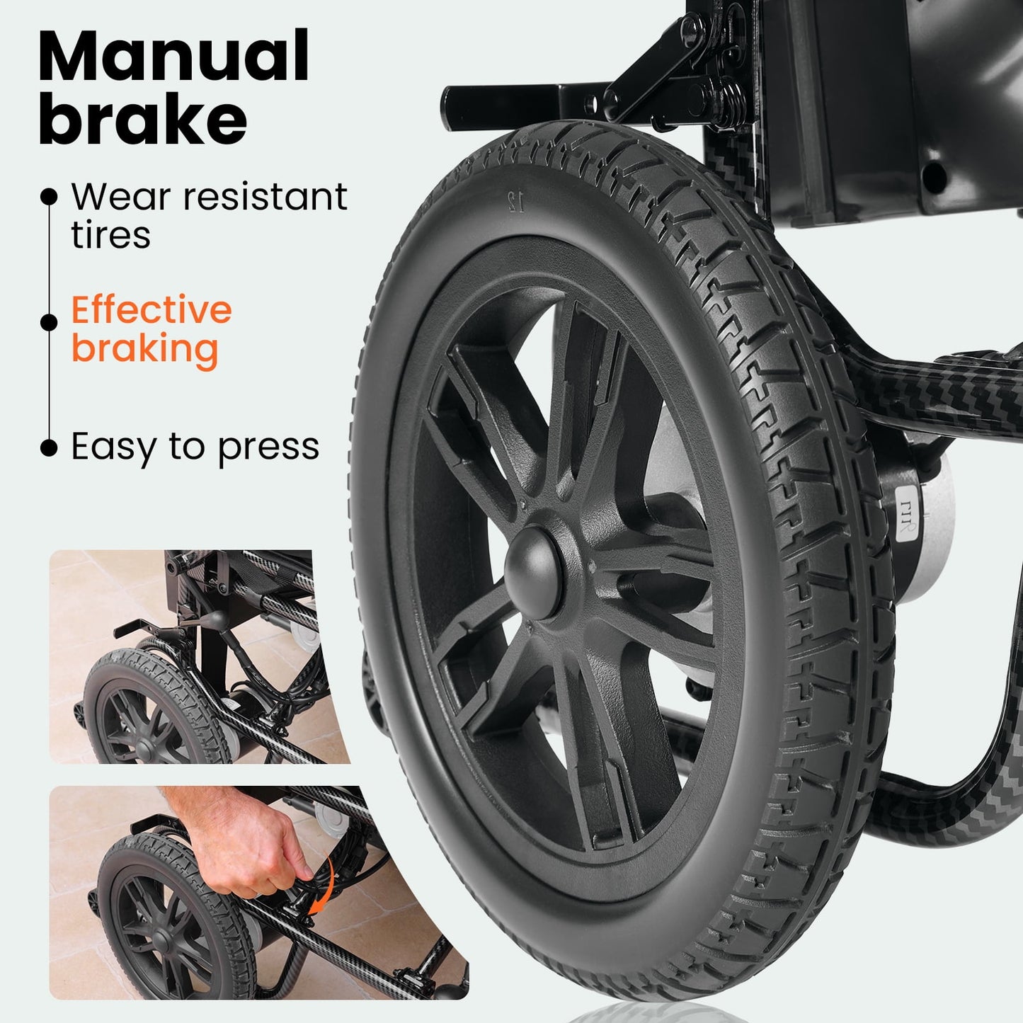Arshin Electric Wheelchairs for Adults 20+ Miles Range,Silent Electric Wheelchair Lightweight Foldable with 360°Joystick,All Terrain Dual Motors,286+ lbs Capacity(Black)