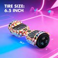 Electric Scooter with Bluetooth Speakers, Hover Off Road Board Electric Scooter with LED Lights & 400W Motor, Kids Scooter with 9MPH Max Speed, Tcdjtc Self-Balance Scooter for Kids