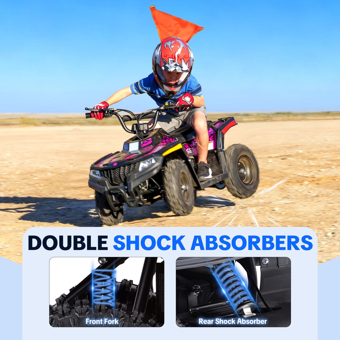 QEASET 36V Battery-Powered Off-Road Ride-On Buggy – Parent-Lock 2-Speed, 10-Mile Range, Grass & Dirt Ready,Pink