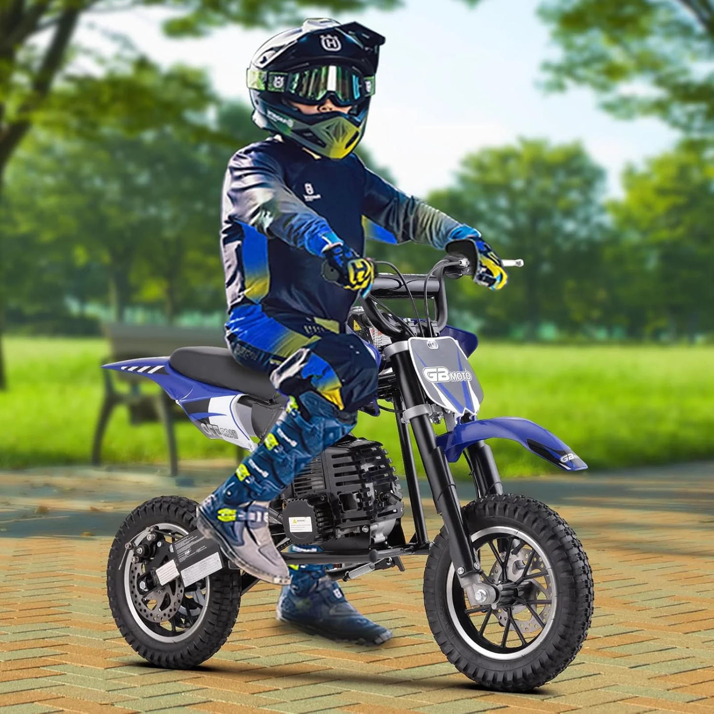 49CC Dirt Bike, Mini Bike 2-Stroke Gas Powered off Road with Max Speed 20MPH, Pull Start