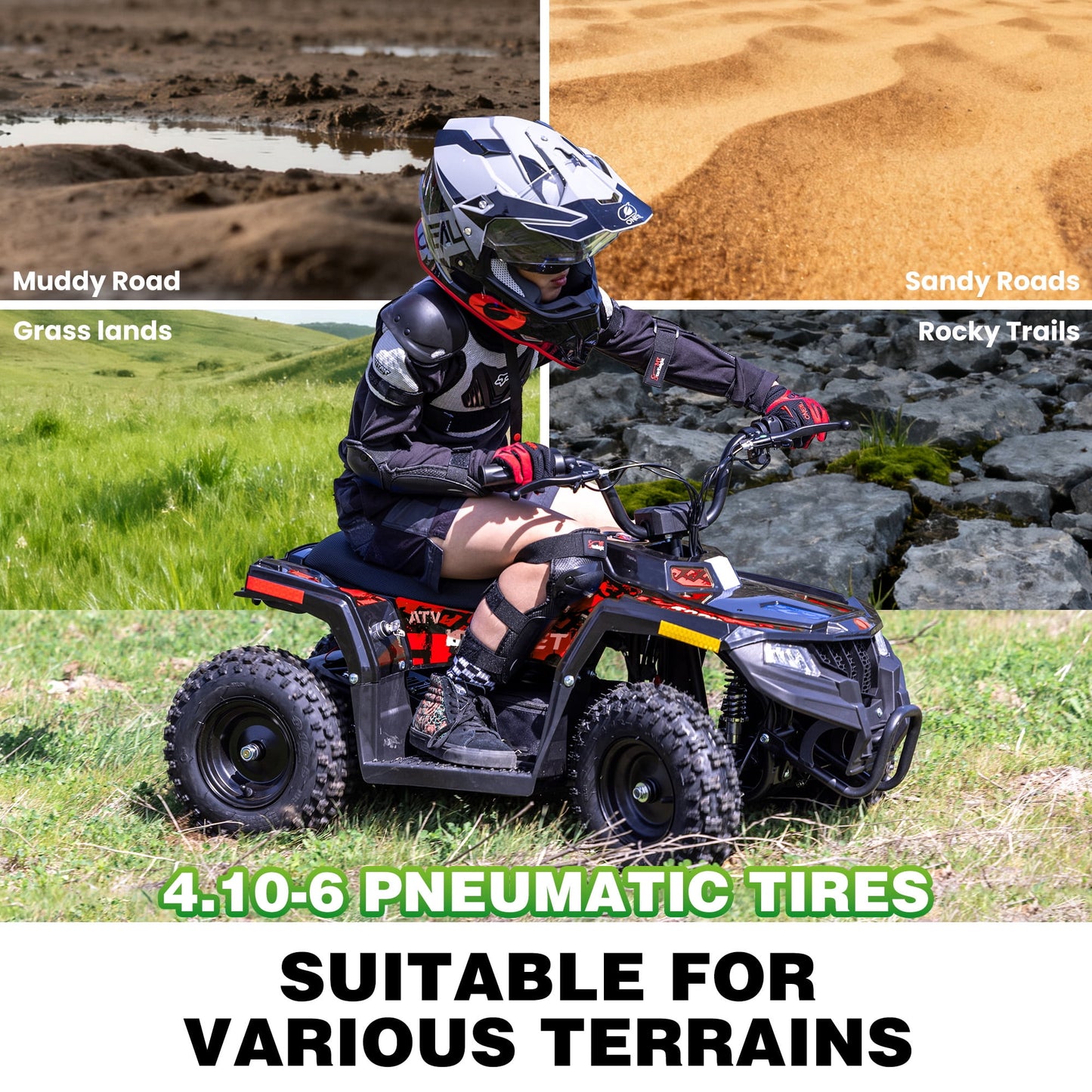 Aoemoe 36V Battery-Powered Ride-On Off-Road Buggy – 2-Speed Parent-Lock, 10-Mile Range ,Green