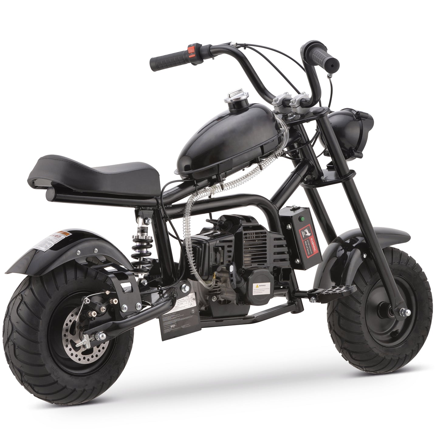 Aoemoe 49cc Gas Mini Chopper for Teens & Adults, Dirt Bike with Headlight, Rear Shock, Disc Brakes, 20MPH, Black