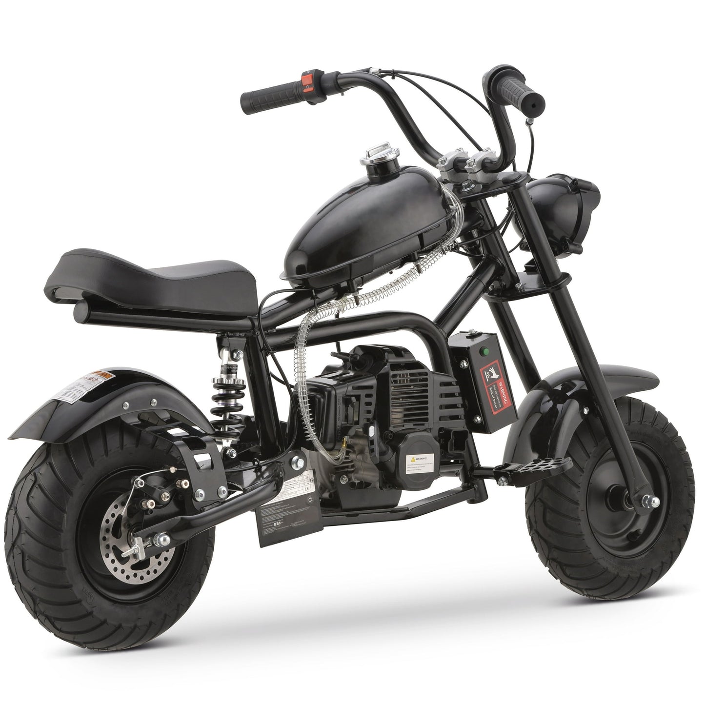 Aoemoe 49cc Gas Mini Chopper for Teens & Adults, Dirt Bike with Headlight, Rear Shock, Disc Brakes, 20MPH, Black