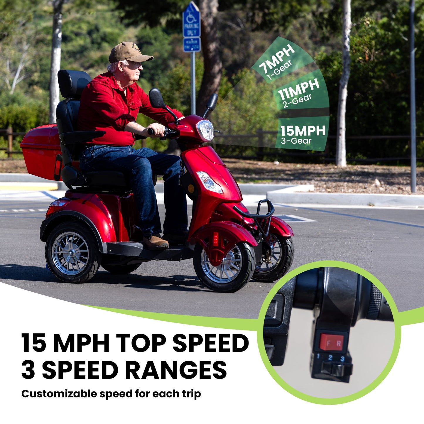Tcdjtc 4 Wheel Mobility Scooters for Seniors, Adult Scooter with 800W Motor, Motorized Scooter for Adults, Heavy Duty Electric Scooter with 500 lb Capacity, 31 Miles Long Range, Instructions Included