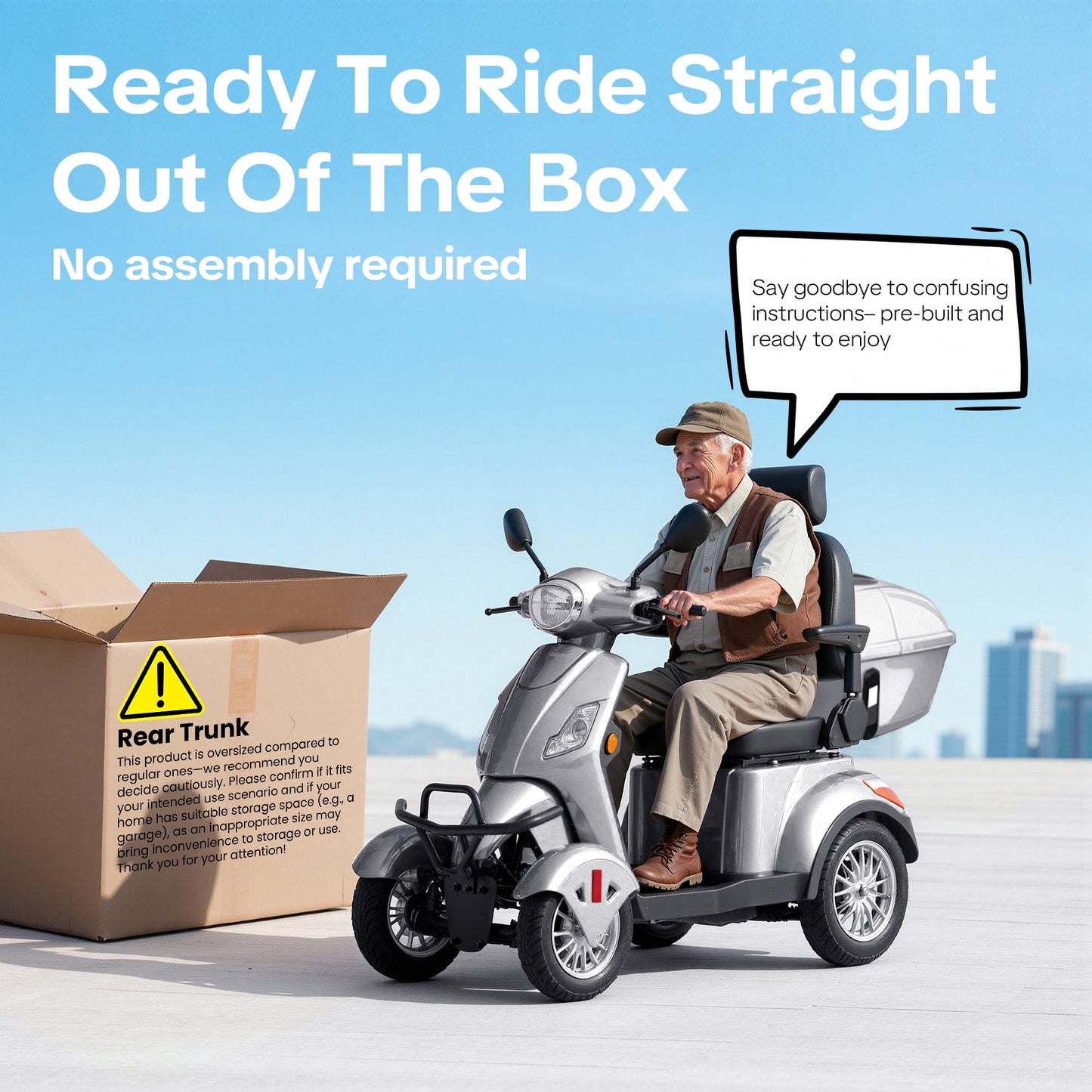 Upgrade Heavy Duty 4 Wheel Mobility Scooters for Seniors & Adults 500lbs Capacity,Arshin 800W All Terrain Fast Mobility Scooter for Travel,Electric Powered Chair,25 Miles Rang,Remote Key(Silver)