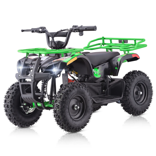500W 36V Battery Ride-On Off-Road 4-Wheeler – 15-Mile Range, Green