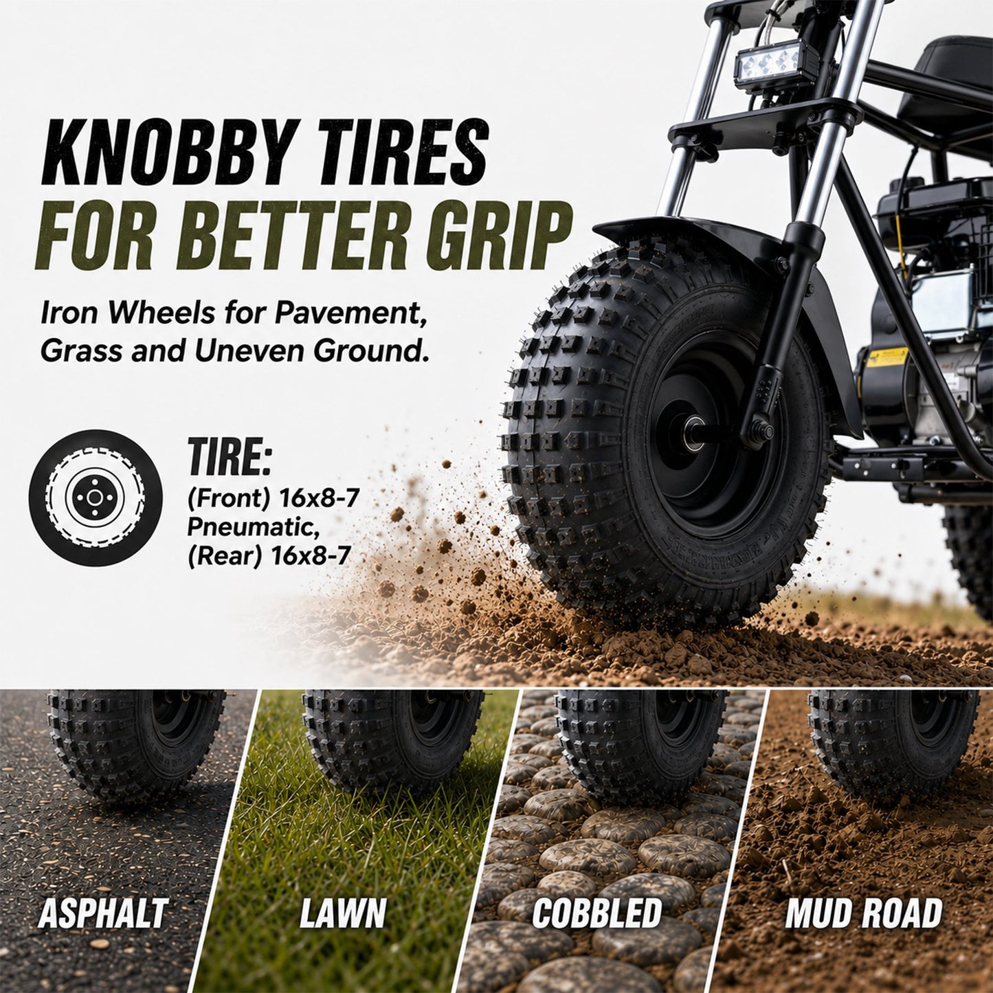 Aoemoe 105CC Dirt Bike, 30 MPH High-Speed Off-Road Motorcycle, Black