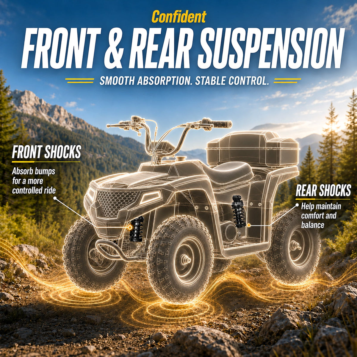 39cc Teen Gas ATV, Gas Powered 4 Wheeler for Teens 13+, 4-Stroke Beginner ATV, Up to 15 MPH, Adjustable Speed, Safety Switches, Front & Rear Brakes - Pink