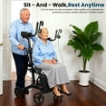 Tcdjtc Walkers for Seniors, Rollator Walker with Seat, Rolling Walker with 350 lb. Weight Capacity, Adult Walker with 4 Wheels, Lightweight Walkers for Seniors, Adjustable Handles Height