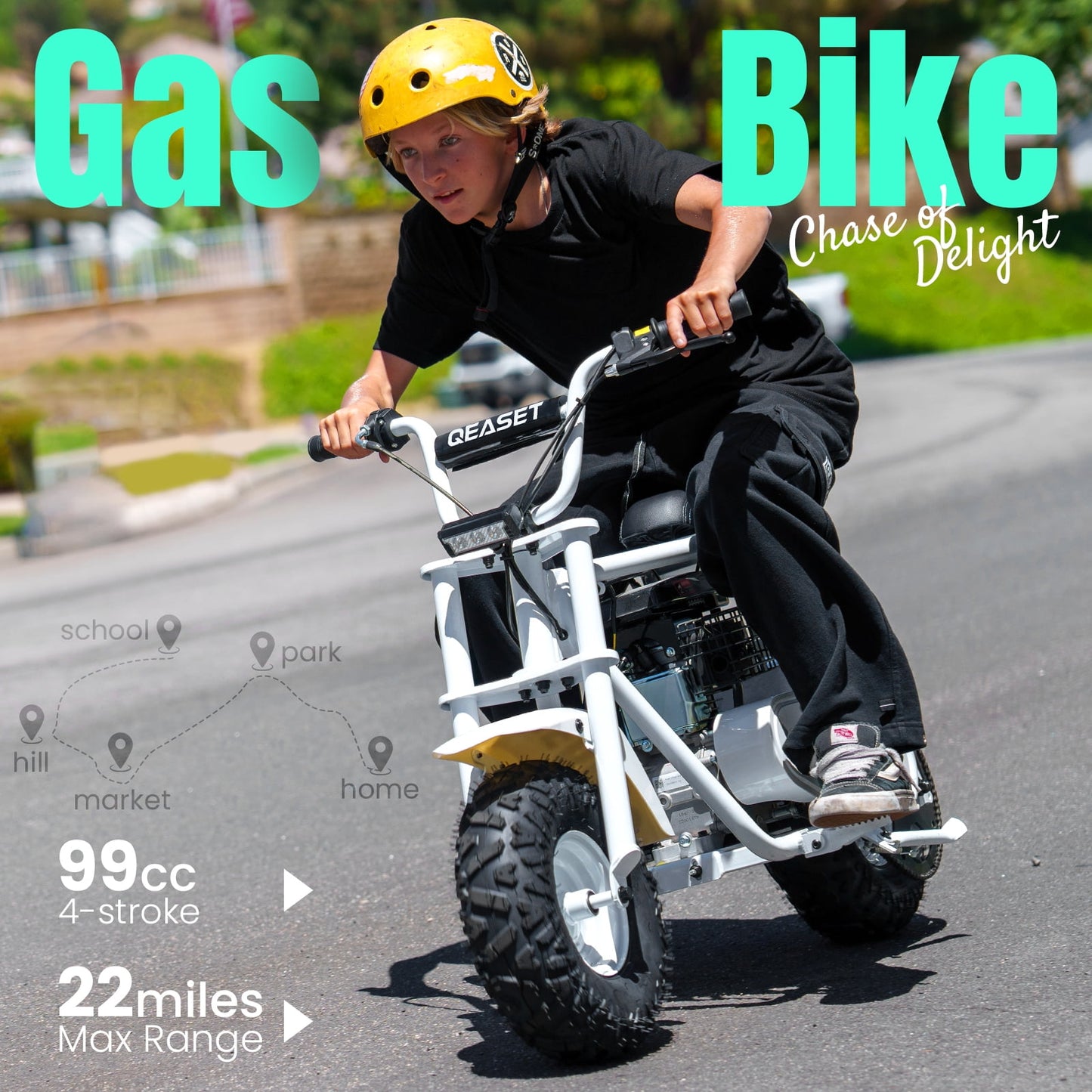 QEASET Mini Dirt Bike – 30 km/h 4-Stroke Off-Road Motorcycle for Teens & Adults,Green