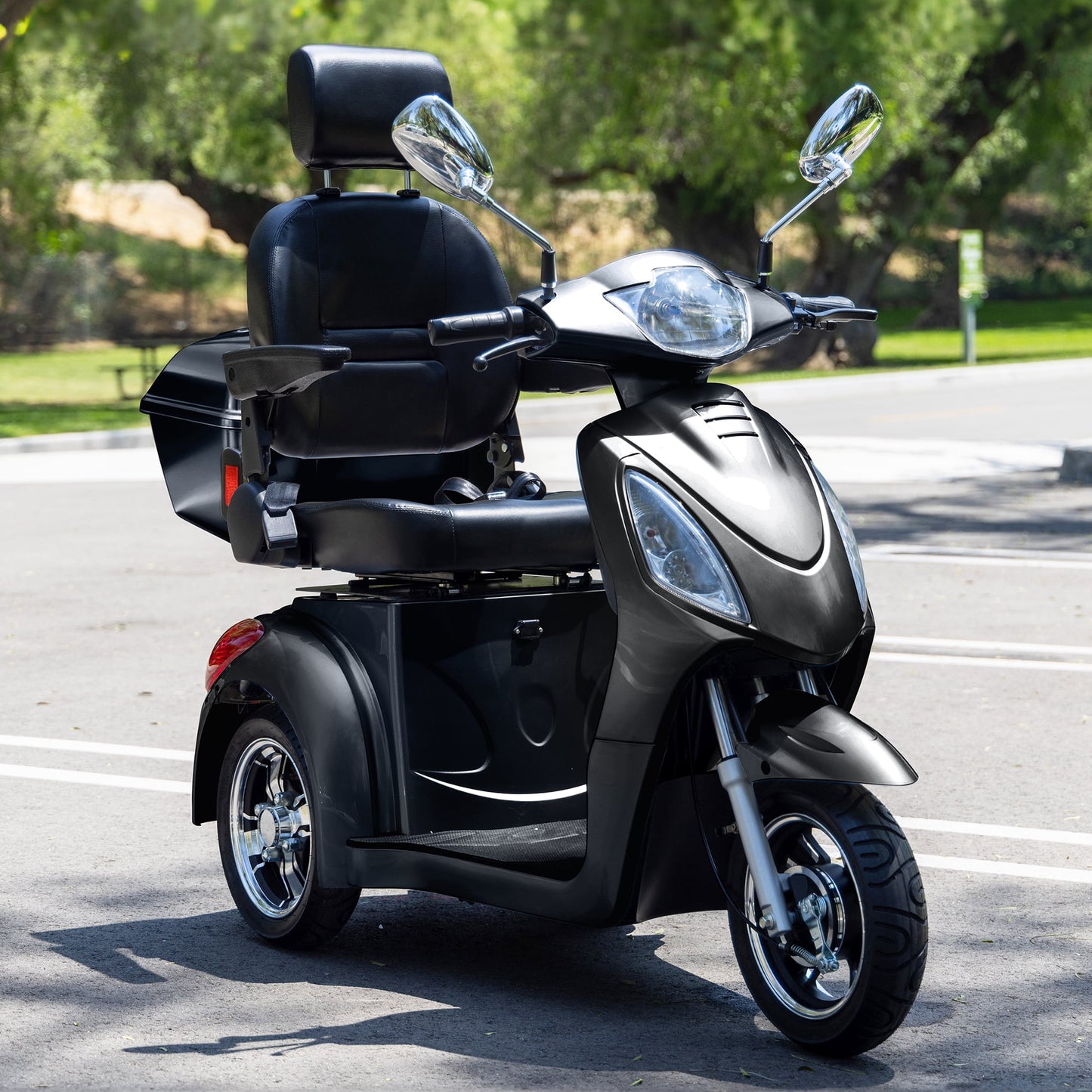 New & Improved 3-Wheel Mobility Scooter for Adults & Seniors - 500 lb Heavy Duty Capacity,31-Mile Range,800W Power for Outdoor Use by Arshin,All-Day Riding,Easy to Use(Black)