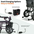 Arshin Electric Wheelchairs for Adults 15+ Miles Range,Silent Electric Wheelchair Lightweight Foldable with 360°Joystick,All Terrain Dual Motors,397 lbs Capacity(Purple)