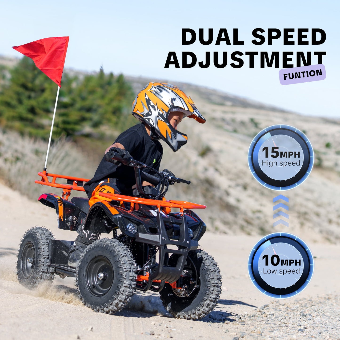 Hover Heart Electric Dirt Quad EA500-RA 36V 500W ATV with Suspension, Parent Speed Control
