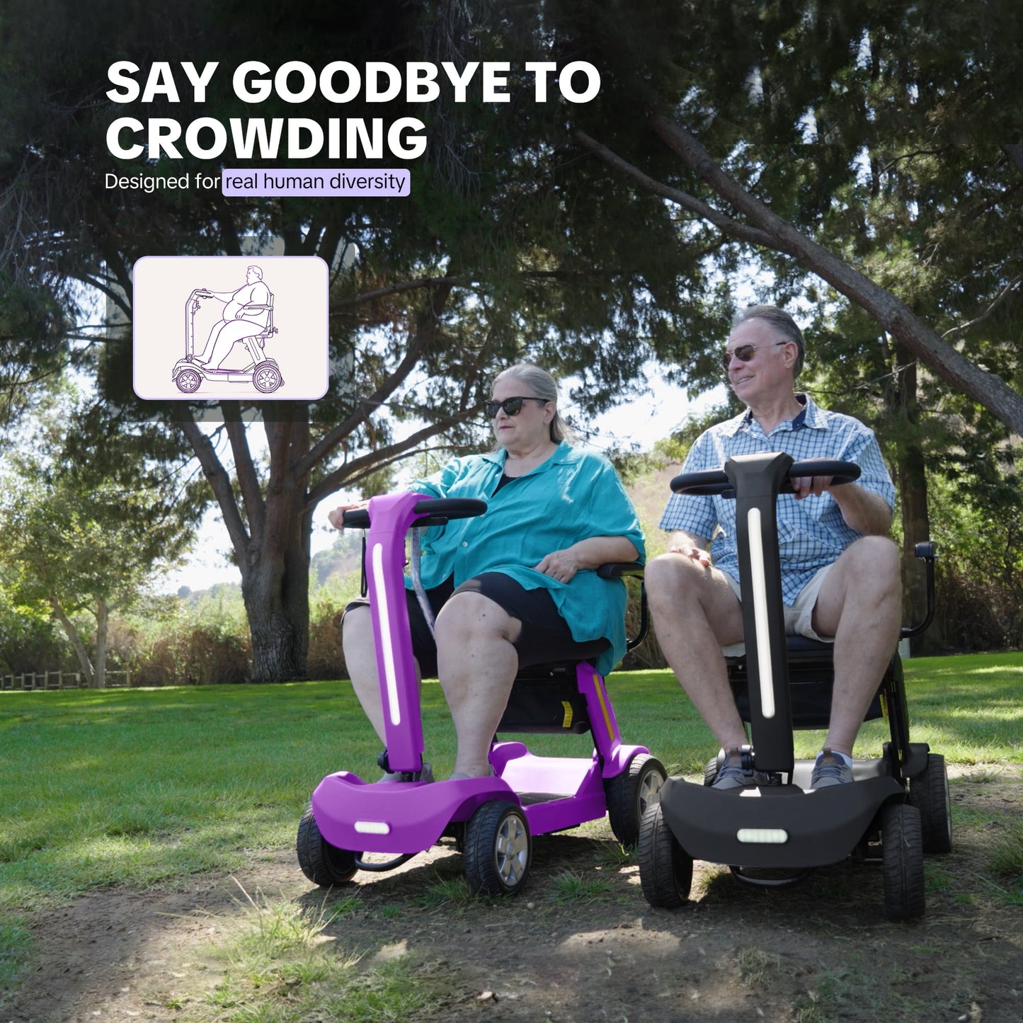 Upgrade Heavy Duty Mobility Scooter for Seniors-Electric Powered Wheelchair,Trunk-Friendly! Best Gift for Mom & Dad,Supports 300 lbs(Black)