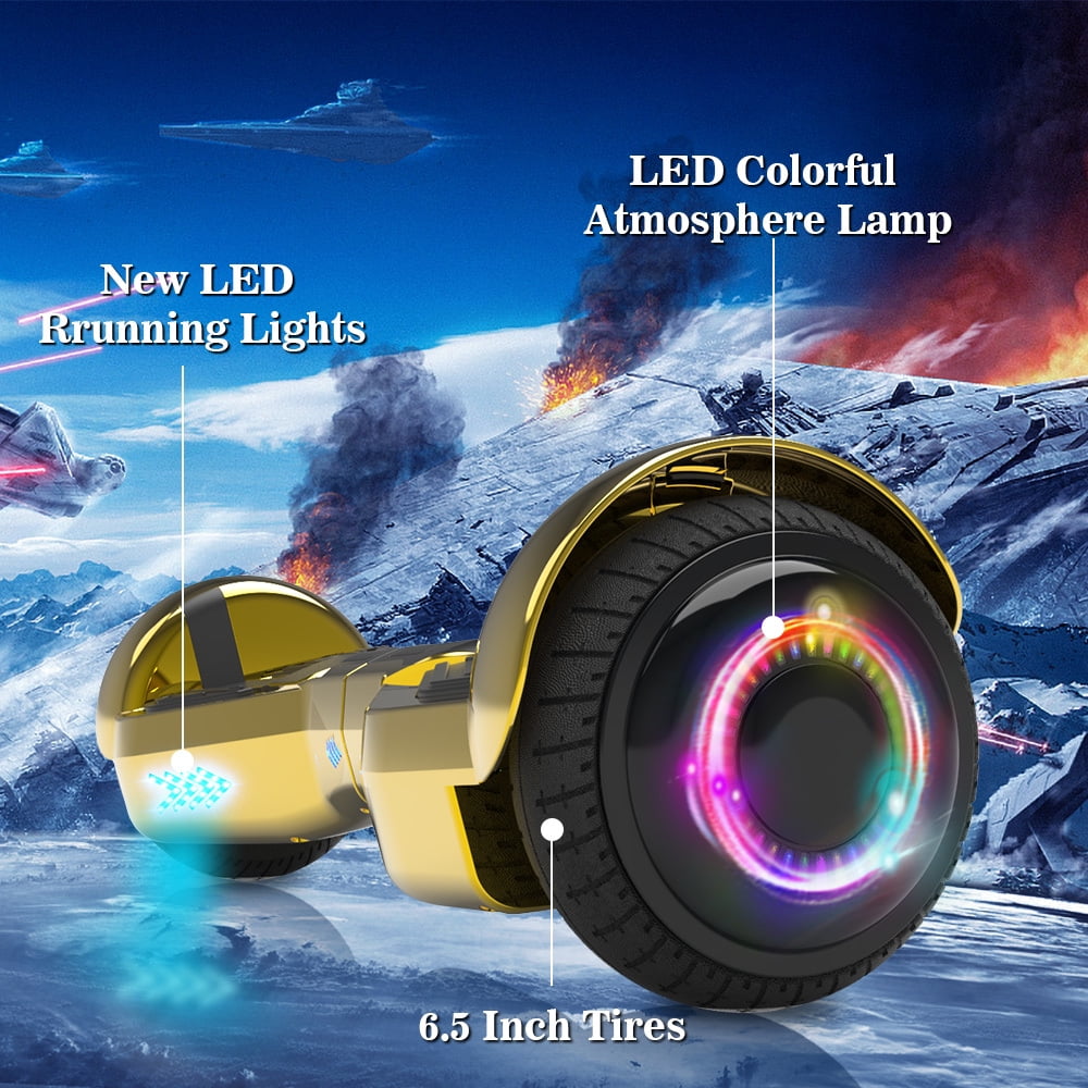 MOSTA All Terrain Self-Balance Scoote ,Electric Scooter Board for Kids & Adults with Bluetooth and Led Lights,6.5 inch,165 lbs capacity Perfect Gift