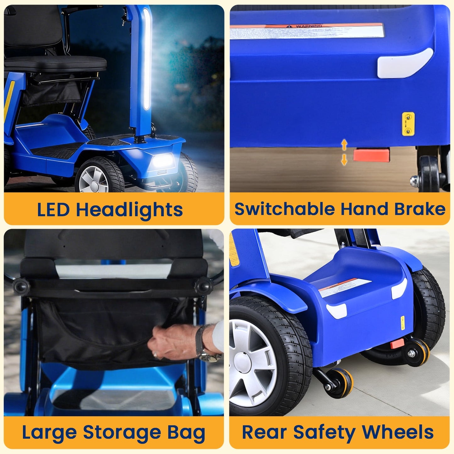 Easy-to-Use Mobility Scooter,Senior Friendly,300lbs Capacity,Blue