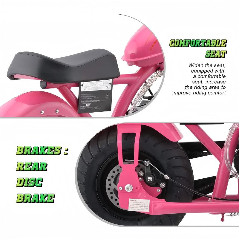 HOVER HEART Gas Mini Chopper Bike, DB004 Model 49.4 CC 2-Stroke Dirt Bike with Big Headlight, Premium Tire, Metal Frame, Disc Brakes, Max Load 165Lbs, Up to 20Mph, EPA Approved
