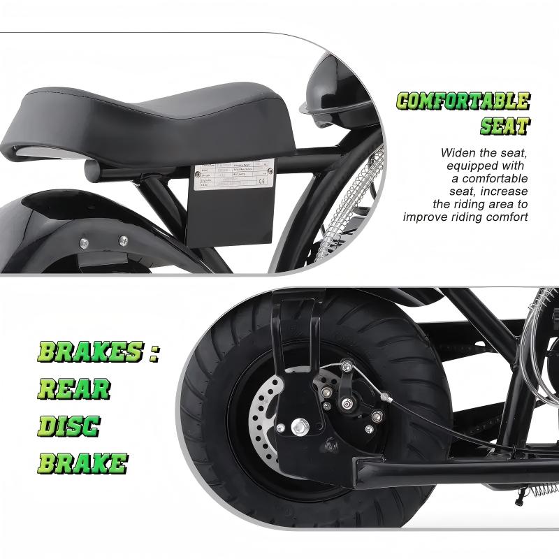 HOVER HEART Gas Mini Chopper Bike, DB004 Model 49.4 CC 2-Stroke Dirt Bike with Big Headlight, Premium Tire, Metal Frame, Disc Brakes, Max Load 165Lbs, Up to 20Mph, EPA Approved